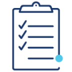 Blue Icon: Clipboard with document