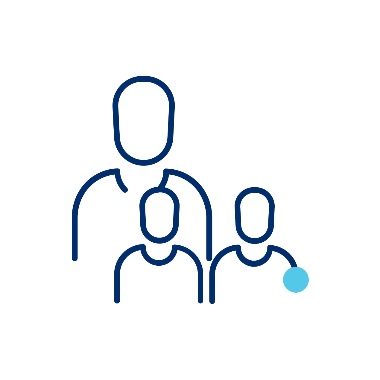 massmutual icon of one adult standing behind two children